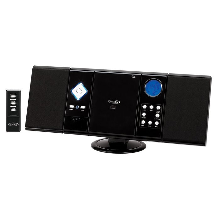 Jensen JMC180 Wall Mountable Vertical Loading CD Player with Stereo Speakers