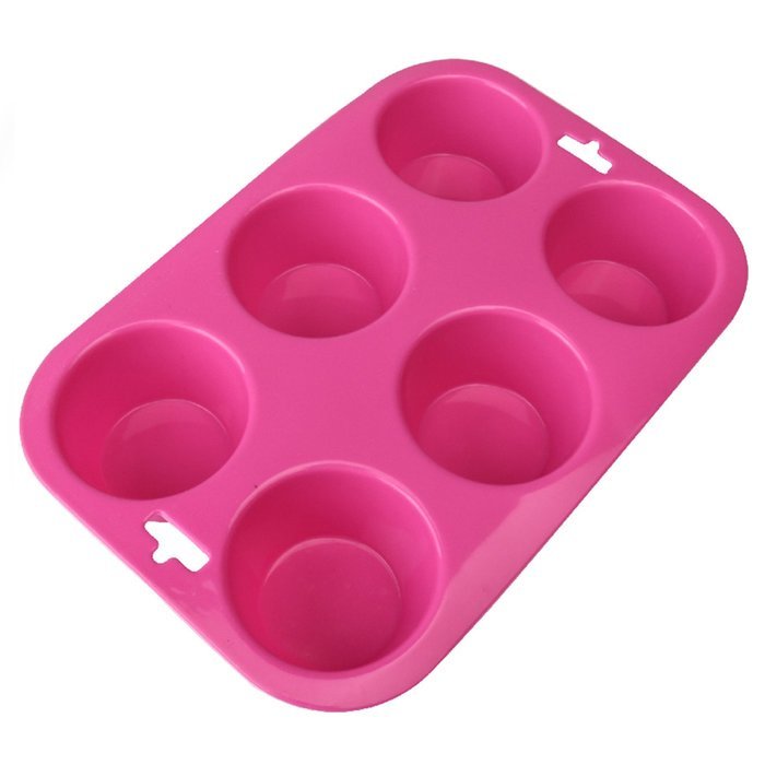 Iconic 6 Cup Silicone Muffin & Cupcake Baking Pan / Non - Stick / Dishwasher - Microwave Safe / 21 FREE RECIPES...