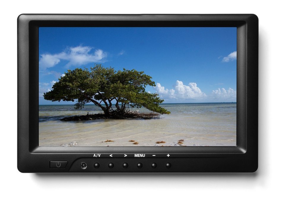 Preassembled Black Double Din LCD Frame with 7" Lilliput 669GL-70NP/C/T-HB-RV HDMI DVI High... N2