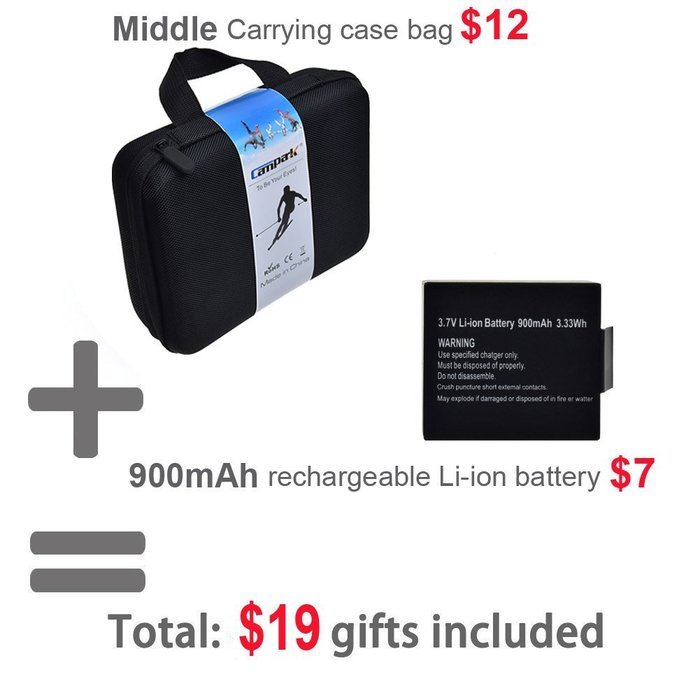 Campark&reg; 4K 30fps WiFi Ultra HD Waterproof Sports Action Camera,SONY Sensor,Time Lapse,Slow Motion, TWO Batteries... N2