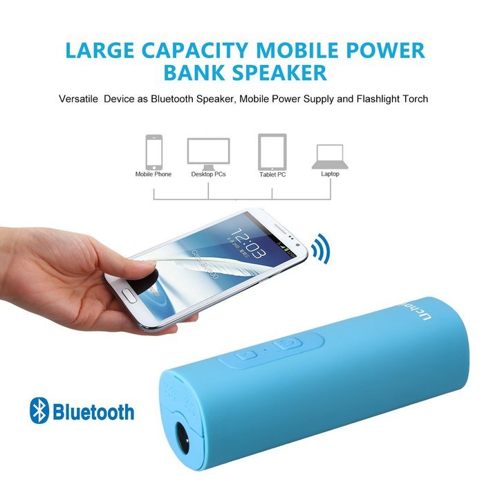 Uchoir Mini Portable Bluetooth Wireless Speakers, Waterproof Outdoor Speakers, 2200mAh Power Bank with LED Flashlight... N8