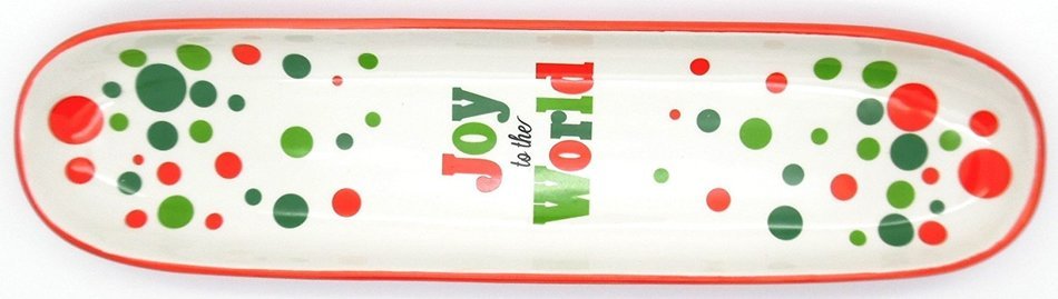 Joy to the World Tray - Tidbit Red and Green Poka Dots