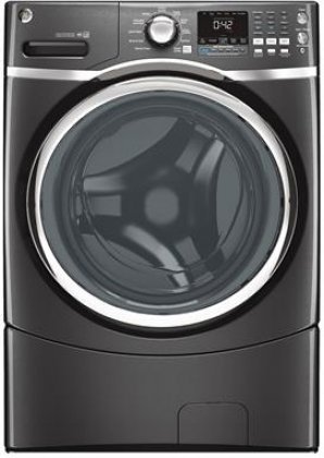GE Diamond Gray Front Load Laundry Pair with GFWS1705HDG 27" Washer, GFDS175EHDG 27" Electric Dryer and GEFLSTACK... N2