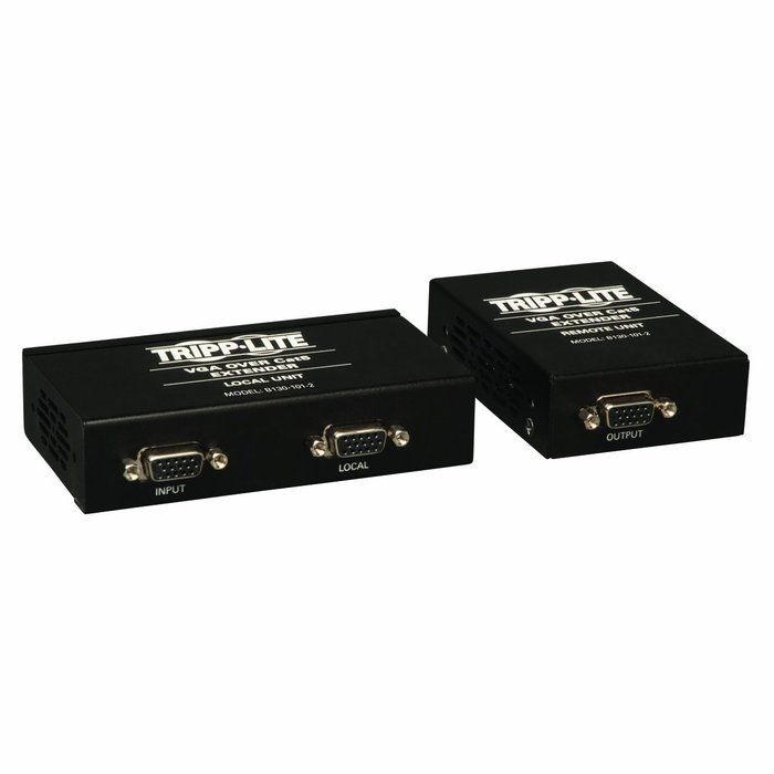 Tripp Lite VGA over Cat5 / Cat6 Extender, Transmitter and Receiver with EDID Copy, 1920x1440 at 60Hz(B130-101-2) N4