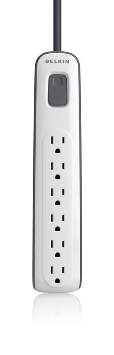 Belkin 6-Outlet AV Power Strip Surge Protector with 2.5-Foot Power Cord, 600 Joules (BV106000-2.5) N4