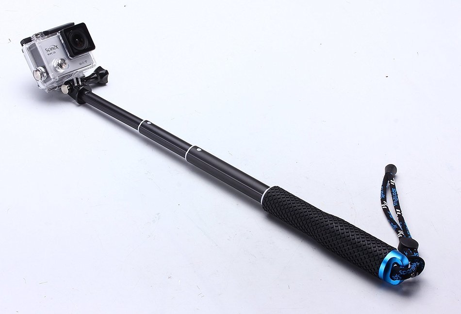 Scinex&reg; WPC10 16GB WiFi HD 1080P 12MP Waterproof Sports Camera + Telescope Pole and Mounts - US Warranty (Silver) N4