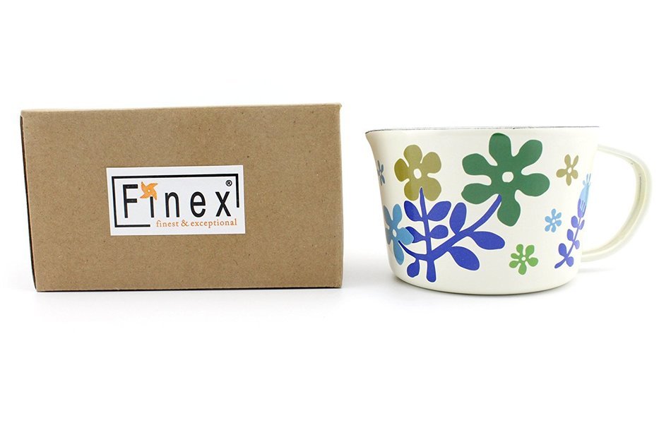 Finex Kitchen Premium Porcelain Enameled Steel Collection (Floral Design Series) Rectangular Loaf Pan - Retro... N5