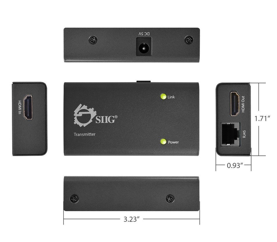 SIIG HDMI Extender over single Cat5e/6 with extra HDMI output - 196ft (CE-H22E11-S1) N6