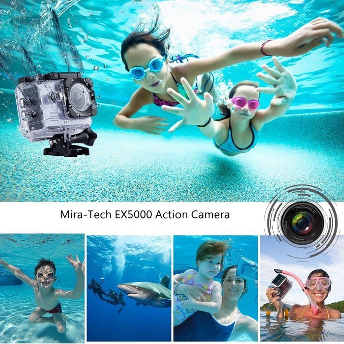 Mira-Tech Original EX5000 WIFI 2.0inch 14MP FHD Sports Action Camera waterproof with 2 Improved Batteries and... N2