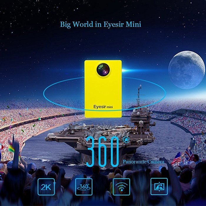 Morjava 3D VR Panoramic 360 Camera Eyesir Mini 2K Resolution Panoramic Video Camera 1920960@30fps Sports and Action... N8