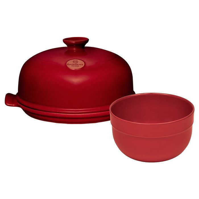2 Piece Bread Cloche and Mixing Bowl Color: Burgundy