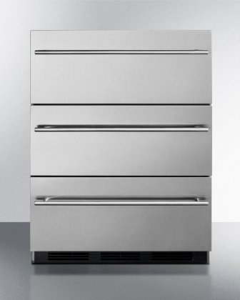 Summit SP6DSSTB7THIN 24" Commercially Approved Three-Drawer Refrigerator 5.4 Cu.Ft. Capacity Automatic Defrost...