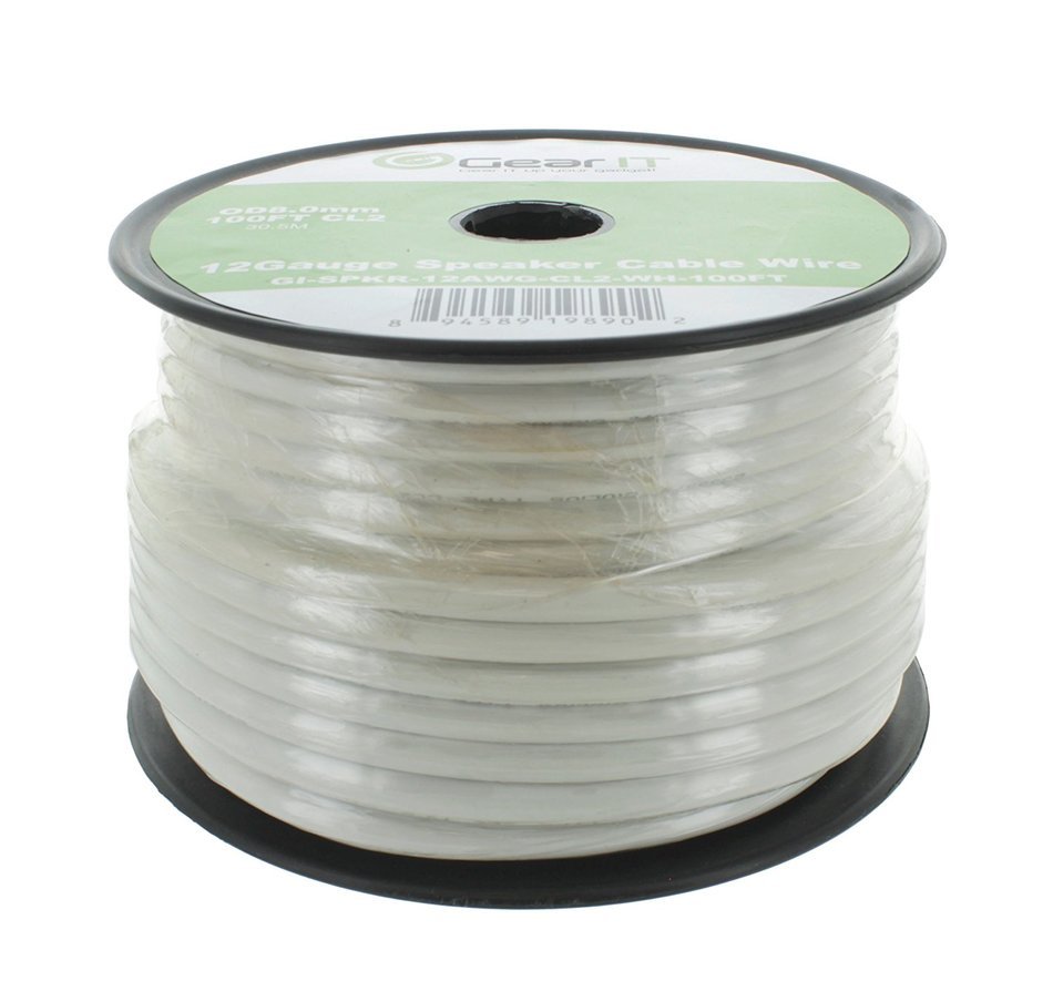 GearIT Pro 12AWG Gauge Speaker Wire, 100 Feet(30.48M), Clear N7