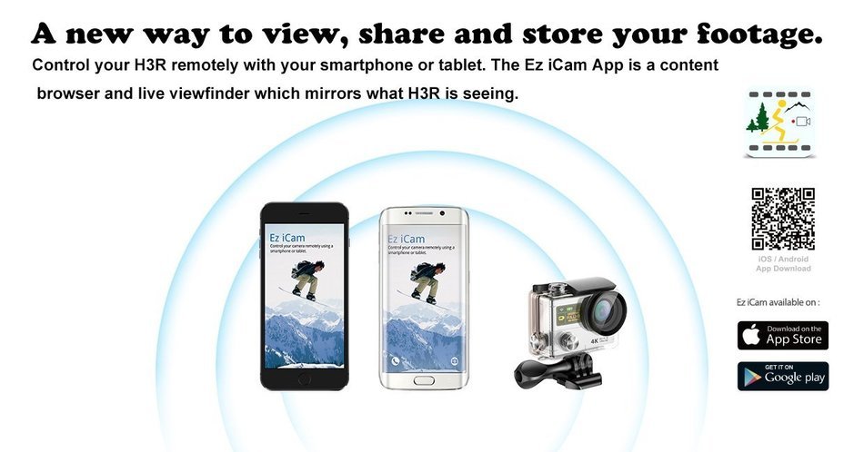 Ultra HD 4K 1080p 60fps WiFi Action Camera with Remote and Carrying Case