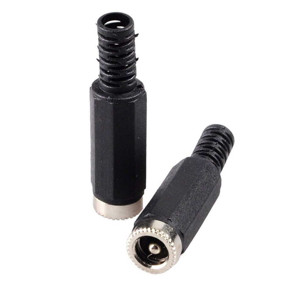 FolioGadgets 5.5mm x 2.5mm Female DC Power Socket Jack Solder Connector Adapter - 10 Pack N2