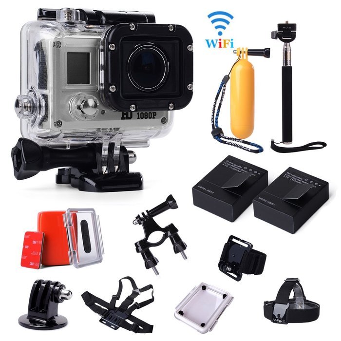 XCSOURCE HD 1080P 20MP Wireless WiFi Action Sport Cam Camera Camcorder DV DVR + 2ps Batteries + Waterproof Case... N3