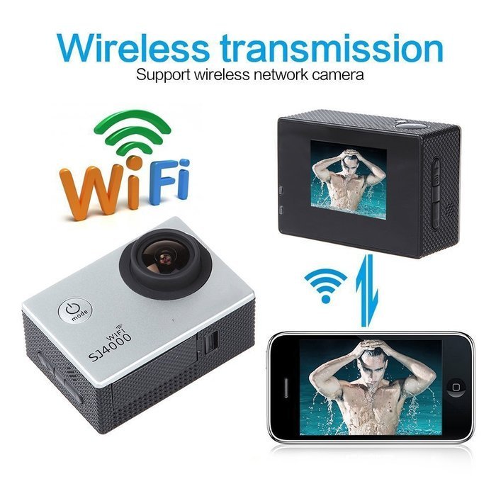 Mira-Tech Waterproof Action Camera 12MP 1080P HD with 2 Batteries and Free Accessories Kit (Wifi Silver) N2