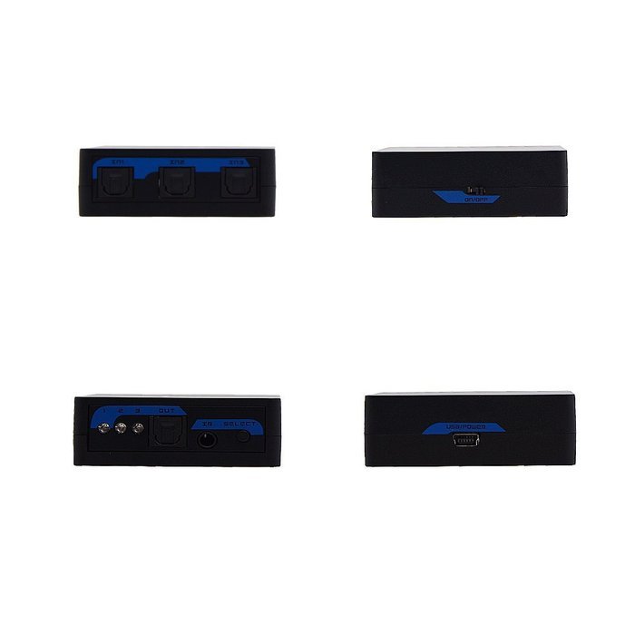 LinkS TOSLINK Digital Optical Audio Splitter 1x3 One Input to Three Outputs (1X3 Audio splitter) N2