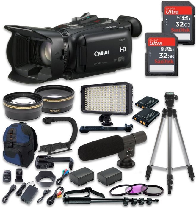 Canon xa20 professional camcorder extra 2pc sandisk 32gb high speed