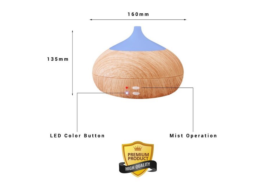 ProtoAir 300ml Essential Oil Diffuser - Ultrasonic Super Quiet Aroma Humidifier for Home, Office, and Spa. Fast... N2