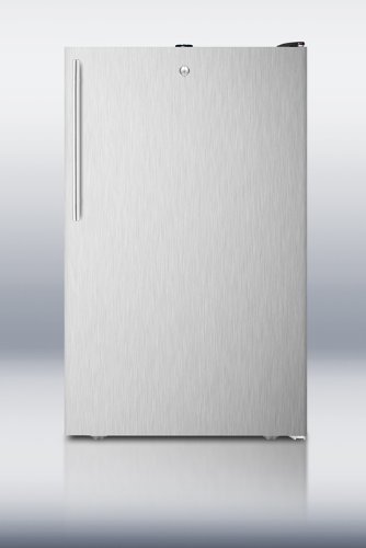 Summit FF521BL7SSHVADA: Commercially listed ADA Compliant 20" wide counter height all-refrigerator, auto defrost... N2
