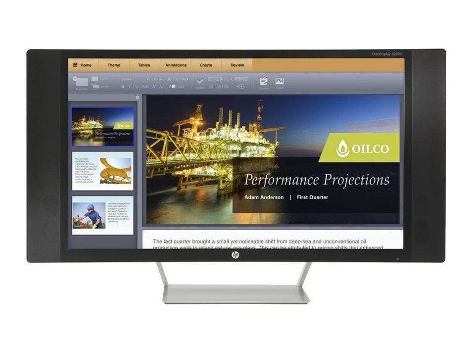 HP K1M38A8#ABA EliteDisplay S270c 27'' LCD Monitor, Black/Silver