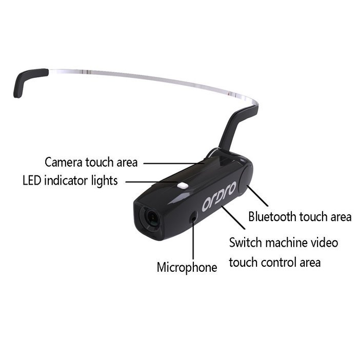 Ordro Head Strap Action Mini Camera with Hand Free Bone Conductive Bluetooth Headset Touch Control N3