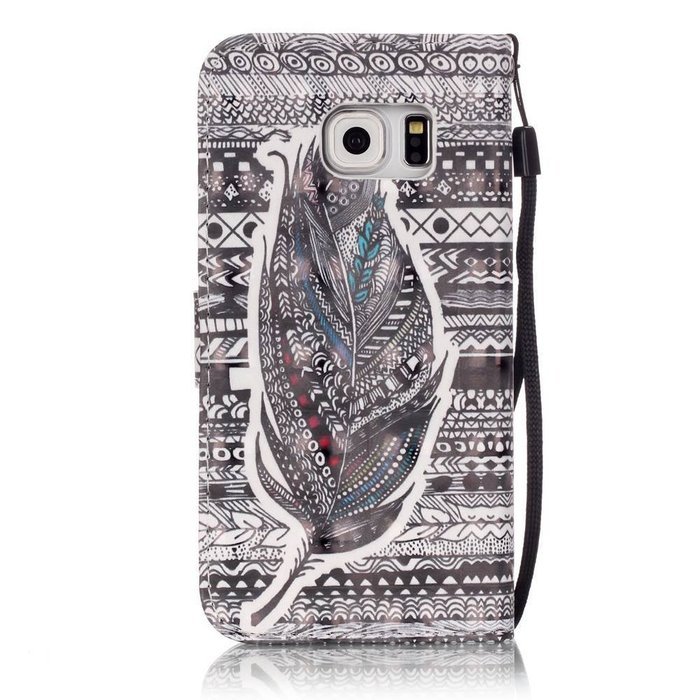 Galaxy S6 Edge Case,Galaxy S6 Edge Cover,ikasus Shiny Glitter Diamond Colorful Art Painting PU Leather Flip Wallet... N7