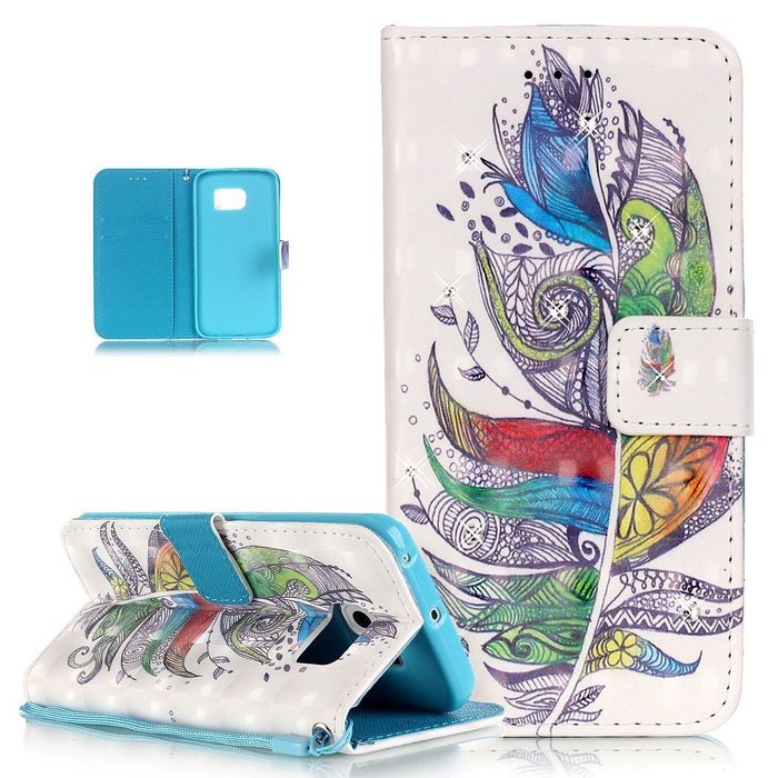 Galaxy S6 Edge Case,Galaxy S6 Edge Cover,ikasus Shiny Glitter Diamond Colorful Art Painting PU Leather Flip Wallet... N8