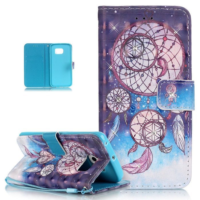 Galaxy S6 Edge Case,Galaxy S6 Edge Cover,ikasus Shiny Glitter Diamond Colorful Art Painting PU Leather Flip Wallet... N9