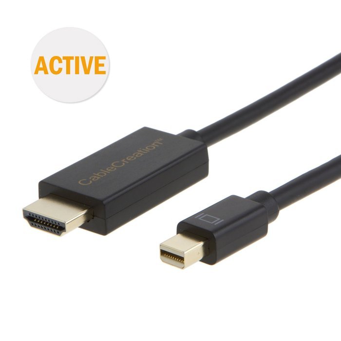 DP to HDMI, CableCreation (DP1.2) Active Mini DisplayPort to HDMI Cable, DP to HDMI, 4K X 2K & 3D Audio/Video,...