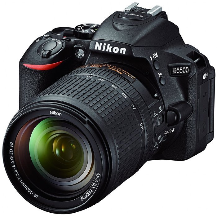 Nikon D5500 Wi-Fi Digital SLR Camera & 18-140mm VR AF-S (Black) & 55-300mm VR Lens + 64GB Card + Battery + Grip...