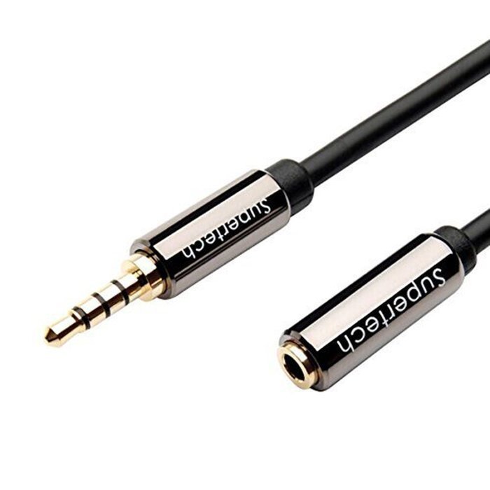 Supertech 3.5mm Audio Cable Male to Female Extension Stereo Auxiliary Cable 24K Gold Plated 4 poles Compatible... N4