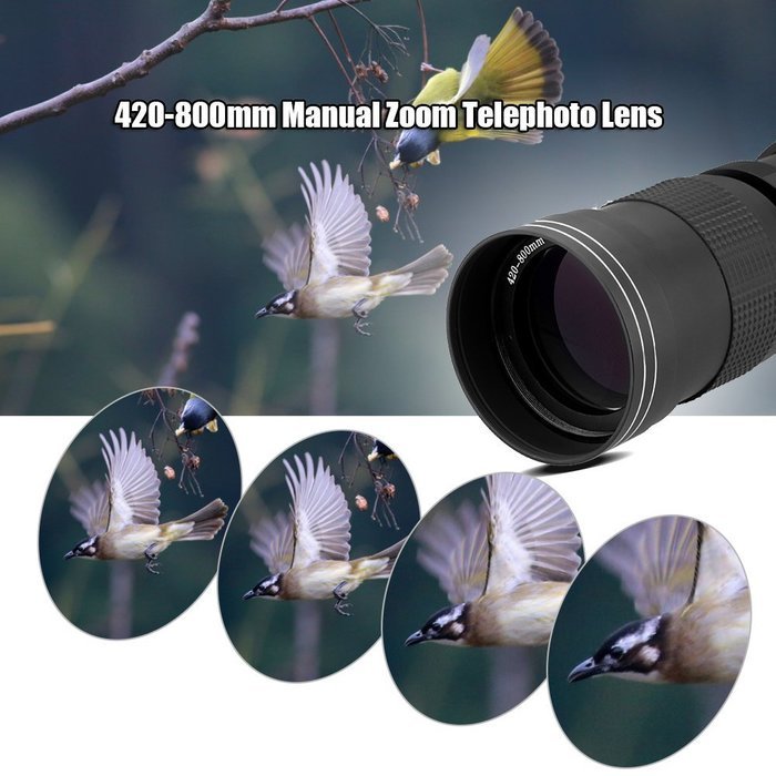 Andoer 420-800mm F/8.3-16 HD Super Telephoto Manual Zoom Lens for Canon Nikon Minolta Sony Pentax Olympus DSLR... N4
