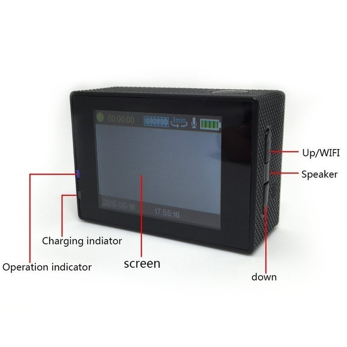 WONFAST Waterproof Novatek 96655 Solution WIFI 2.0"LCD 1080P HD 30Meter Underwater Diving Sports Action Video... N17
