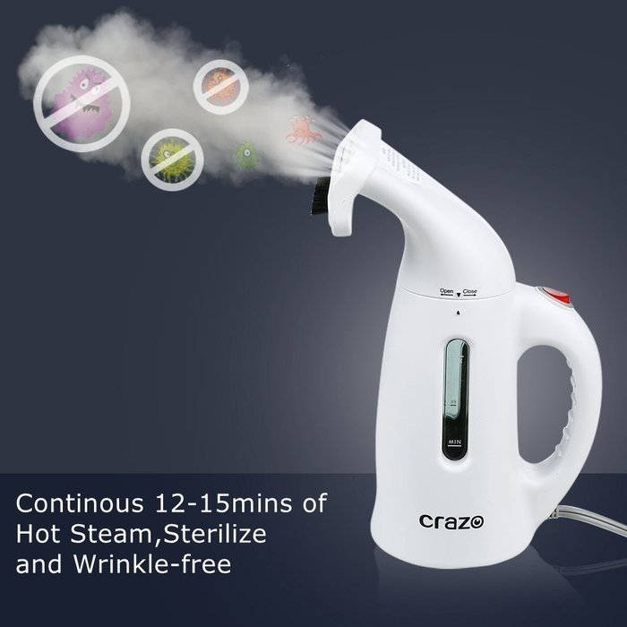 Crazo Mini Garment Steamer with 320 Milliliter Capacity