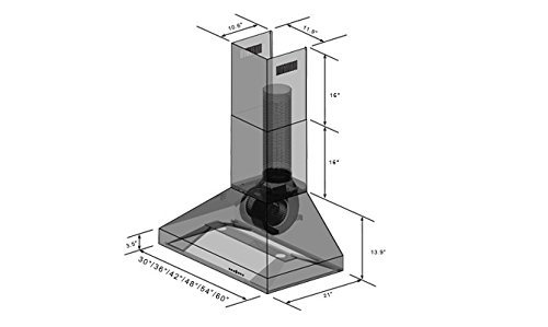 Z Line 597-60 900 CFM Wall Mount Range Hood, 60", Stainless Steel N8