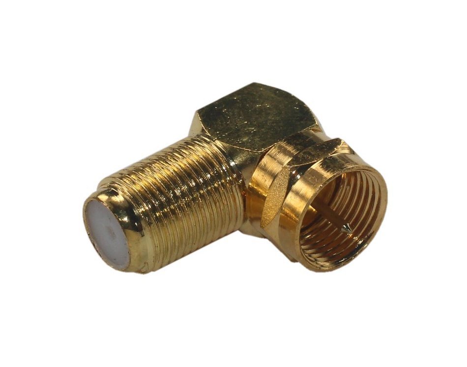 KK-05 [4 Pack] 4pcs total, Hi-end High-Quality Gold Plated, Right Angle F-Type Coaxial RG6 Adapter N2