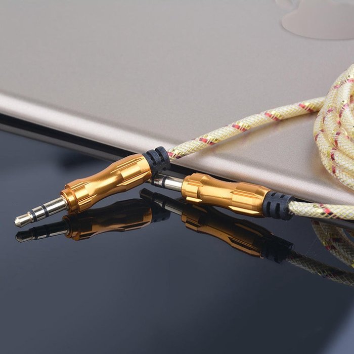 3.3Ft Aux Stereo Cable 3.5mm Male to Male Shielded Nylon Premium Auxiliary Audio Cable Connectors for Computer... N4