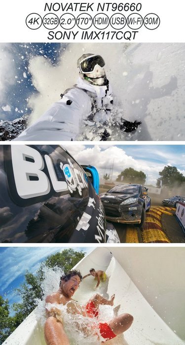 Run Shuangyu 4K High Speed Wifi Waterproof Sports Action Camera NOVATEK NT96660+SONY IMX117CQT COMS Sensor N3