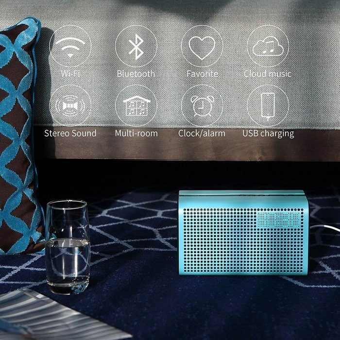 GGMM E3 Wireless WiFi/ Bluetooth Speaker with LED Alarm Clock & Smart USB Charging port, Featuring Airplay, DLNA... N10