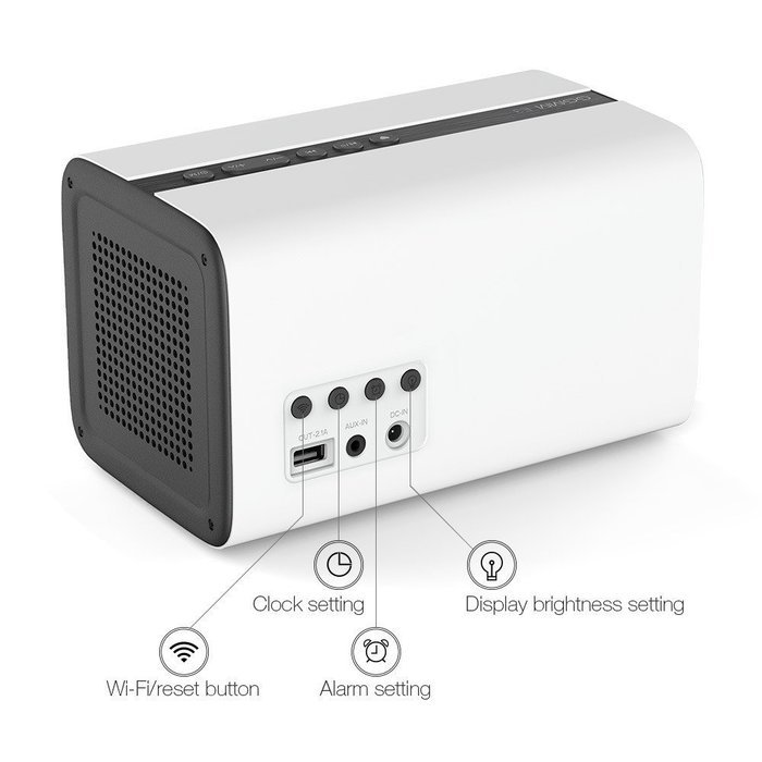 GGMM E3 Wireless WiFi/ Bluetooth Speaker with LED Alarm Clock & Smart USB Charging port, Featuring Airplay, DLNA... N11