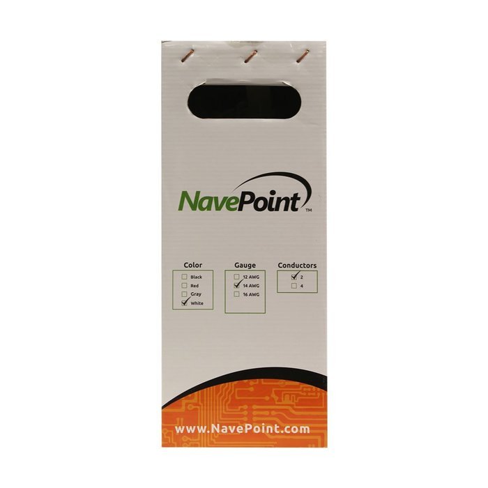 NavePoint 500ft In Wall Audio Speaker Cable Wire CL2 14/2 AWG Gauge 2 Conductor Bulk White N3