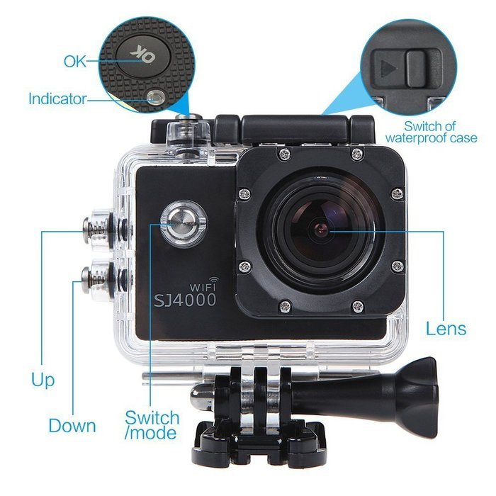Findway&reg; [New Released SJ4000 Sport Waterproof Diving HD Camera Camcorder] WiFi Action Camera 12MP 1080P H.264...