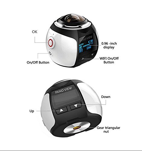 Wireless VR Action Waterproof Outdoor Sports DV Player 16MP 3D WiFi 4K 360 Panoramic Camera 4K HD 30fps Waterproof...