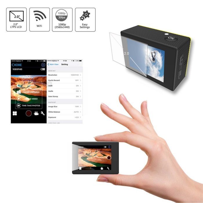 SJ5000 WIFI Novatek 96655 14MP 2.0" LCD 1080P 170 Degree Wide Angle + DSP-NT96655 Sport Action Camera Waterproof... N3