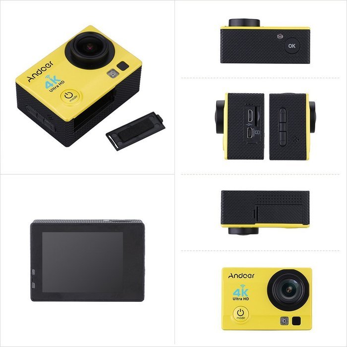 Andoer 2" Ultra-HD LCD 4K 25FPS 1080P 60FPS Wifi Cam FPV Video Output 16MP Action Camera 170&deg;Wide-Angle Lens with... N16