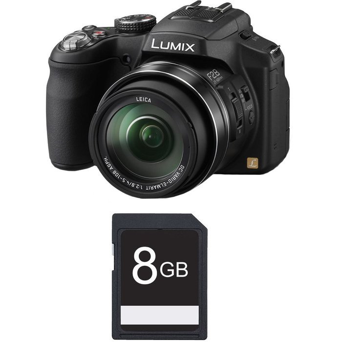 Panasonic Lumix DMC-FZ200 12.1 MP Digital Camera with CMOS Sensor and 24x Optical Zoom - Black - DMC-FZ200K +4GB...