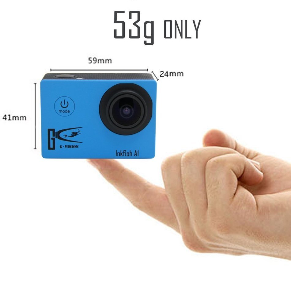 Waterproof Action Camera 12MP 1080P HD with 2 Batteries and Free Accessories Kit(Blue) N7