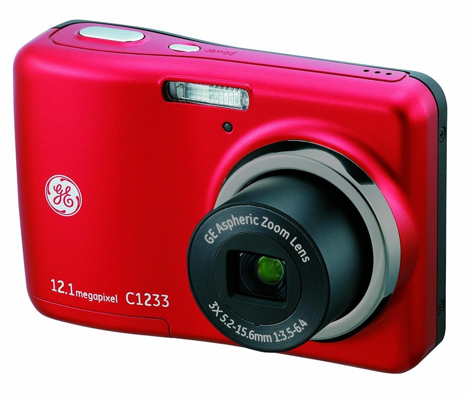GE C1233 12MP Digital Camera with 3X Optical Zoom and 2.4 Inch LCD with Auto Brightness (Black) N6